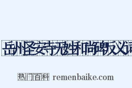 岳州圣安寺无姓和尚碑反义词是什么意思的图片